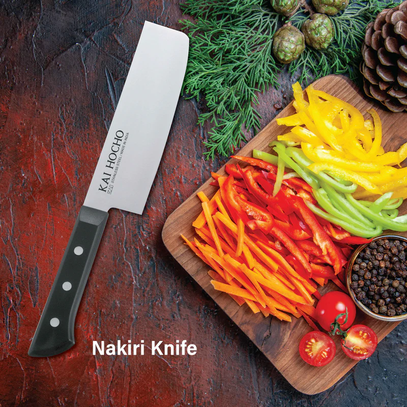 KAI Hocho Premium  Nakiri  Stainless Steel 165mm Chopping Knife – Japanese Chef Knife (BLACK)
