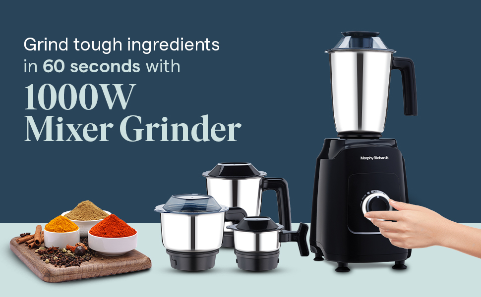 Morphy Richards GrindPro Maxx 1000W Mixer Grinder with 4 Jars, High-Speed Blades, Kitchen Appliance
