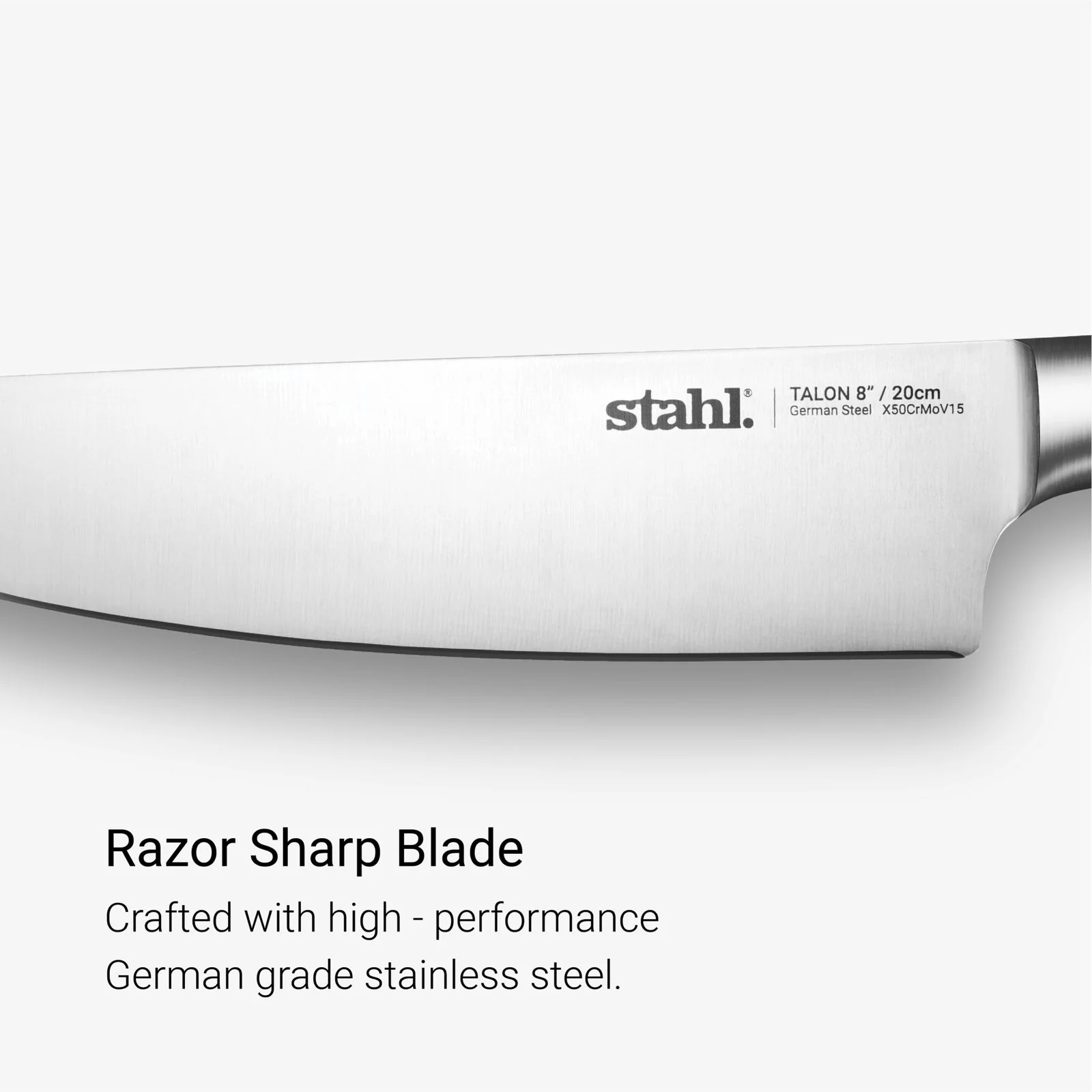 Stahl Talon Series 20cm Chef Knife - Multipurpose Stainless Steel Blade, Sleek & Functional Kitchen Tool