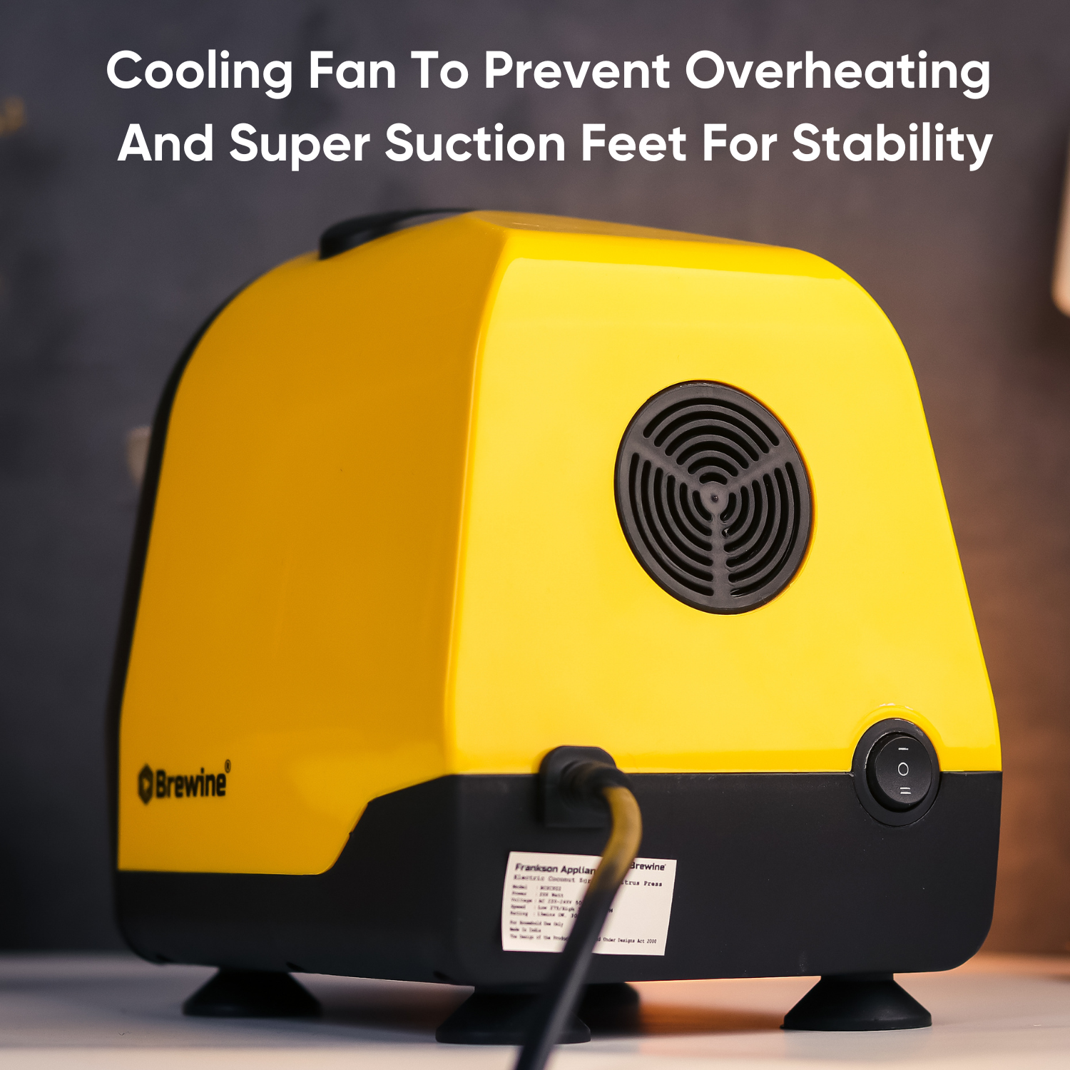 Brewine Coconut Scraper & Citrus Press 2-in-1 (Yellow)