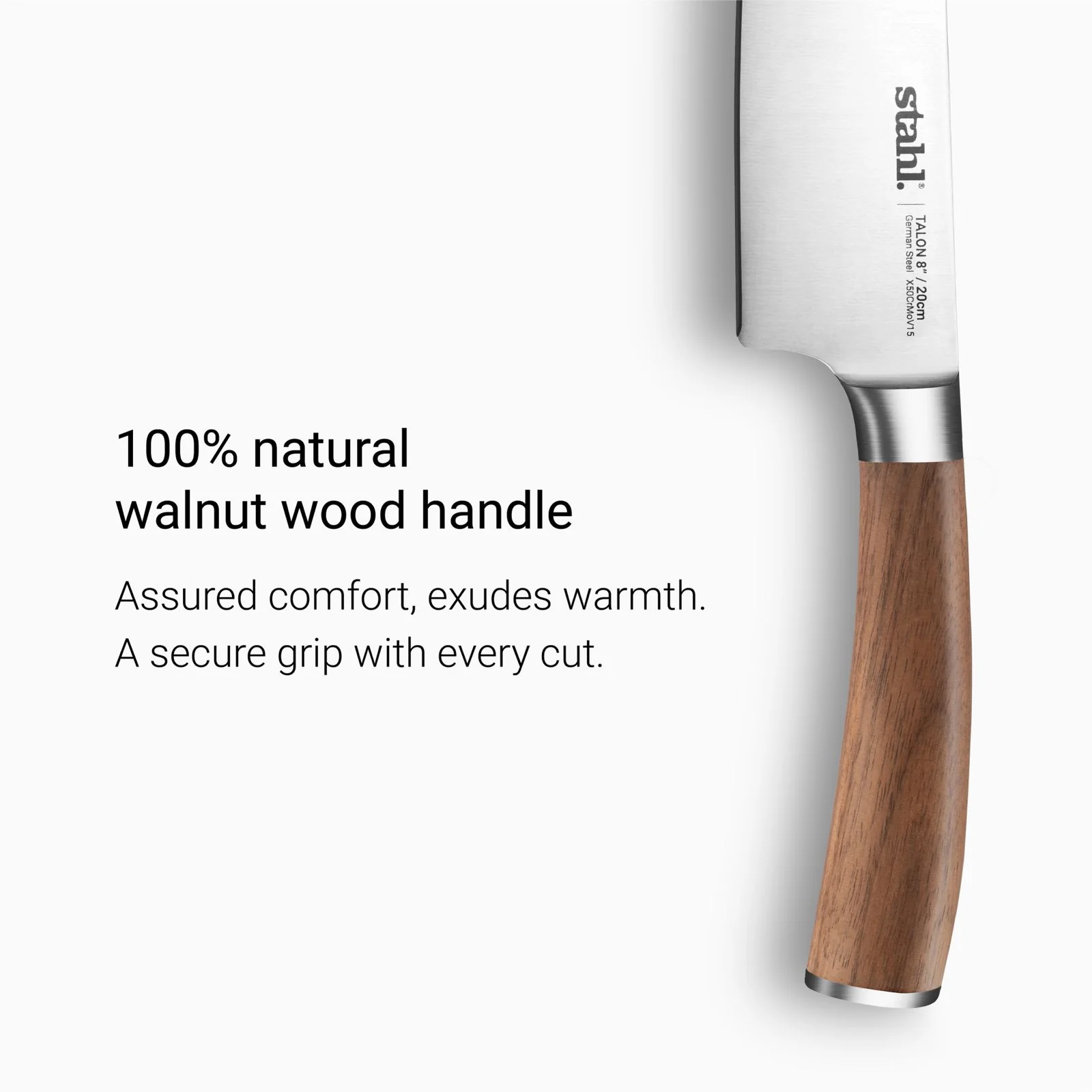 Stahl Talon Series 20cm Chef Knife - Multipurpose Stainless Steel Blade, Sleek & Functional Kitchen Tool