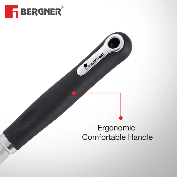 BERGNER SS Cheese Slicer – Stainless Steel with Black & Silver Grip, Perfect for Thin Cheese Slices