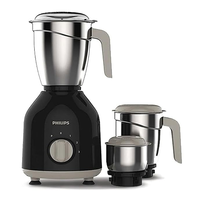 Philips Hercules 750-Watt Mixer Grinder – Grey, SS 3 Leak-Proof Jars for Multipurpose Use for Everyday Kitchen Needs