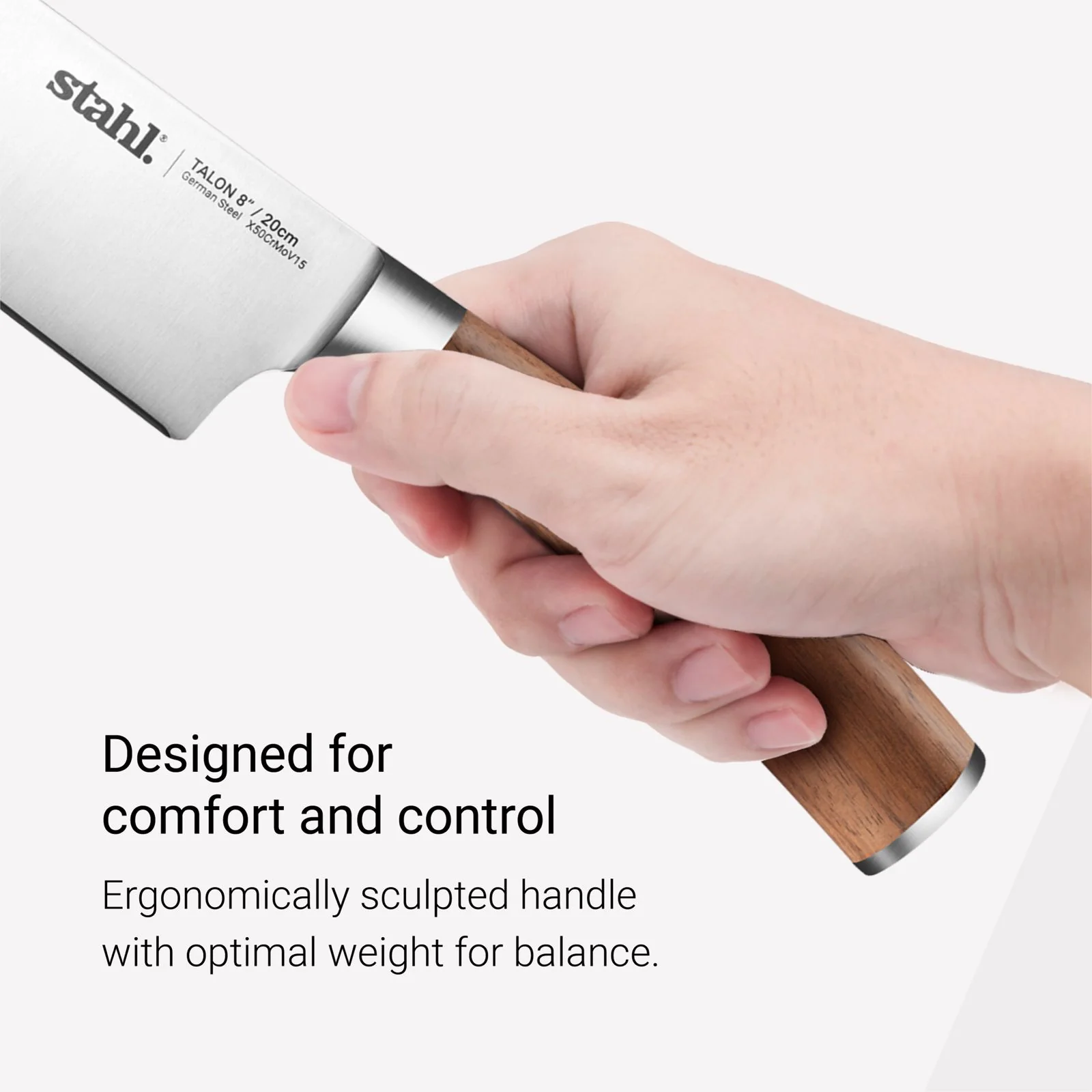 Stahl Talon Series 20cm Chef Knife - Multipurpose Stainless Steel Blade, Sleek & Functional Kitchen Tool