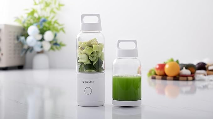 BREWINE Portable USB Blender and Grinder – 2-in-1 Rechargeable Smoothie Maker with Powerful Motor, Ice, Shakes, 304 SUS Blades, 000 x 2mAh Battery for Juicing & Grinding BREWINE Portable USB Blender and Grinder – 2-in-1 Rechargeable Smoothie Maker with Powerful Motor, Ice, Shakes, 304 SUS Blades, 000 x 2mAh Battery for Juicing & Grinding
