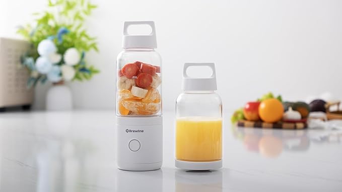 BREWINE Portable USB Blender and Grinder – 2-in-1 Rechargeable Smoothie Maker with Powerful Motor, Ice, Shakes, 304 SUS Blades, 000 x 2mAh Battery for Juicing & Grinding BREWINE Portable USB Blender and Grinder – 2-in-1 Rechargeable Smoothie Maker with Powerful Motor, Ice, Shakes, 304 SUS Blades, 000 x 2mAh Battery for Juicing & Grinding