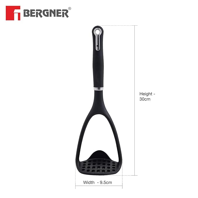 BERGNER Potato Masher – Black Nylon Kitchen Utensil, Safe for Nonstick Cookware