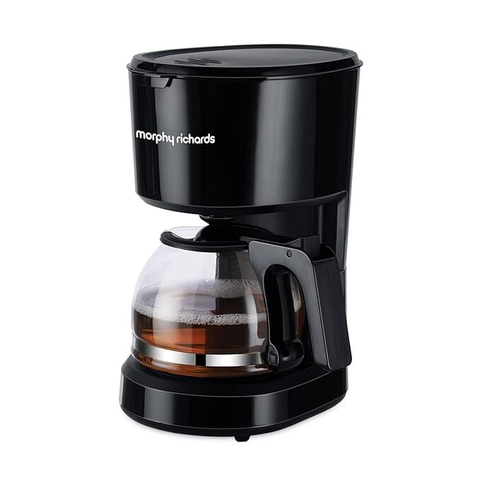 Morphy Richards 750W Drip Coffee Machine – Black , Simple One-Touch Operation, Quick & Hot Brewing