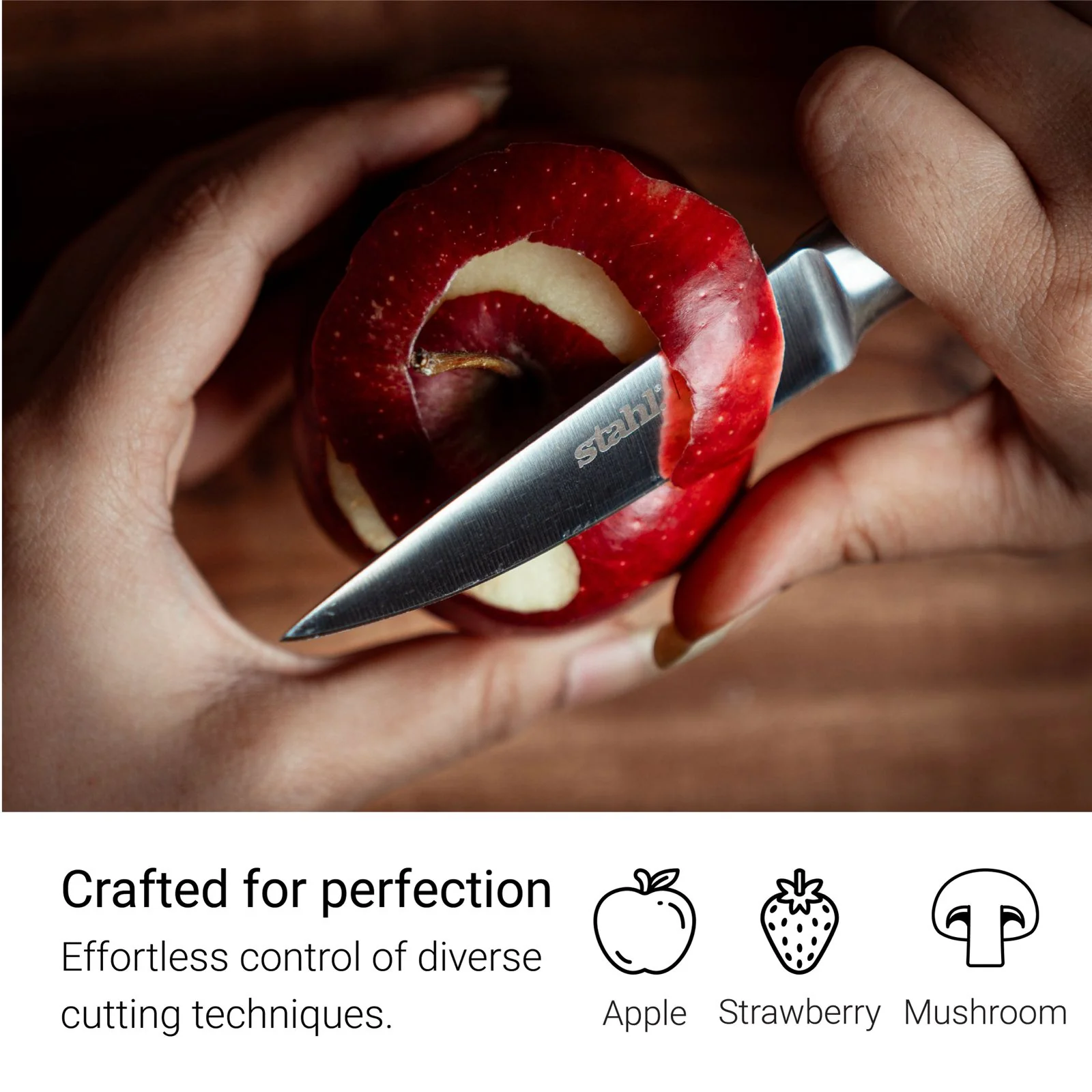 SS 9cm Talon Paring Knife by Stahl – Precision Stainless Steel Blade for Peeling & Slicing