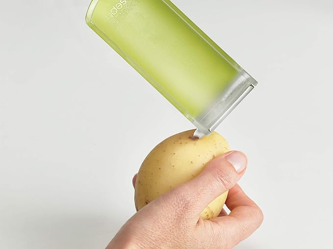 Joseph Joseph PEELSTORE 2-in-1 Peeler with Peeling Storage – Green - Vegetable & Fruit Peeler - Clean & Convenient