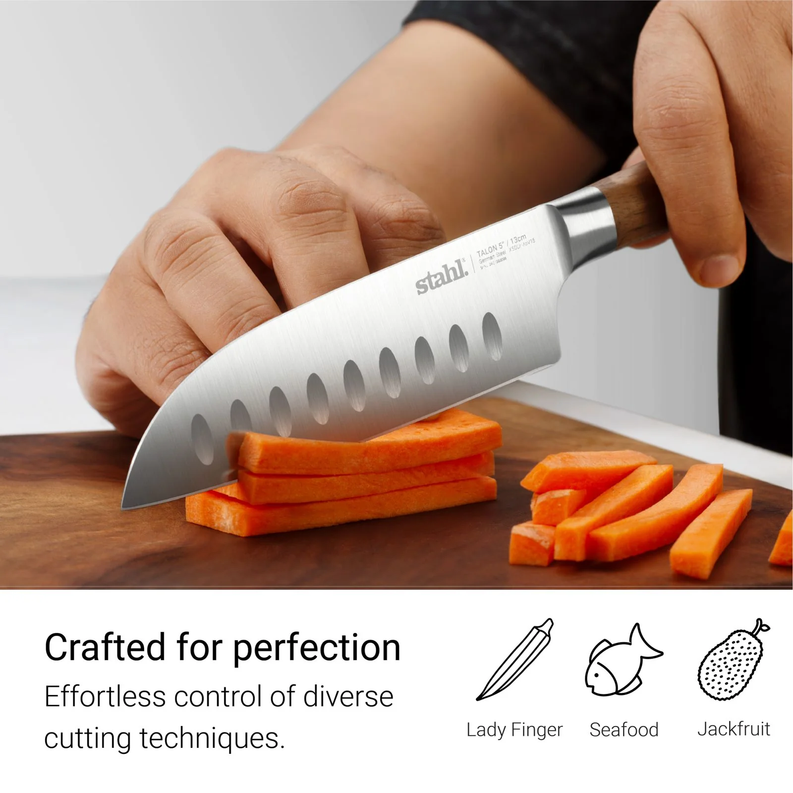 Stahl Talon Series 13cm Santoku Knife, SS Blade , Razor Sharp Edge - Multipurpose Use