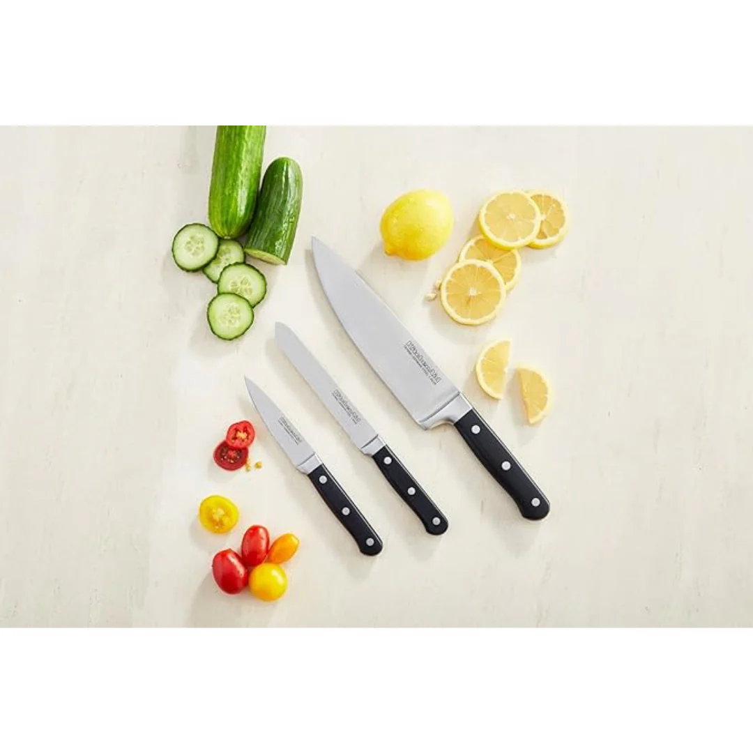 KitchenAid SS Classic Forged 3-Piece Starter Cutlery Set with BLACK