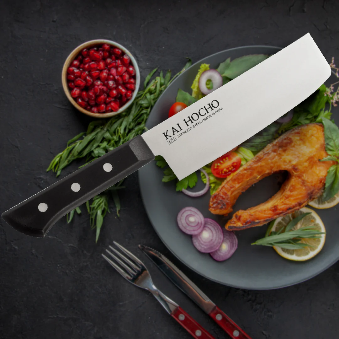 KAI Hocho Premium  Nakiri  Stainless Steel 165mm Chopping Knife – Japanese Chef Knife (BLACK)