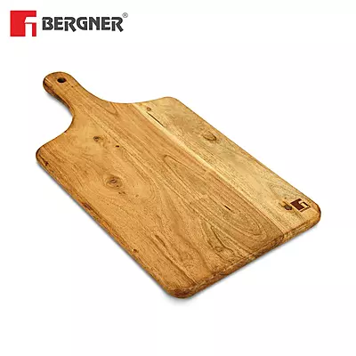 Bergner Bamboo Cutting Board (17'' x 9') Brown – Eco-Friendly, Durable Chopping Board for Vegetables, Meat & More – Easy to Clean, Knife-Safe Surface