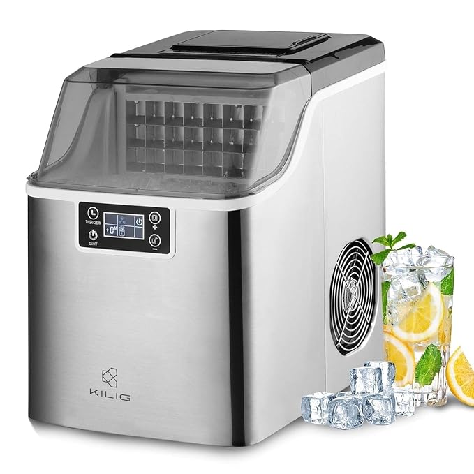 KILIG S01 Countertop Ice Maker Machine – Produces Fast Square Ice Cubes in 15 Minutes,, Self-Cleaning Function, 24 Ice Cubes per Cycle, for Home, Office, Bar KILIG S01 Countertop Ice Maker Machine – Produces Fast Square Ice Cubes in 15 Minutes,, Self-Cleaning Function, 24 Ice Cubes per Cycle, for Home, Office, Bar