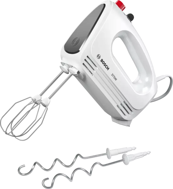 BOSCH Hand mixer CleverMixx 375 W White| Model MFQ22100IN|Lightweight, Silent Operation with Beaters & Dough Hooks