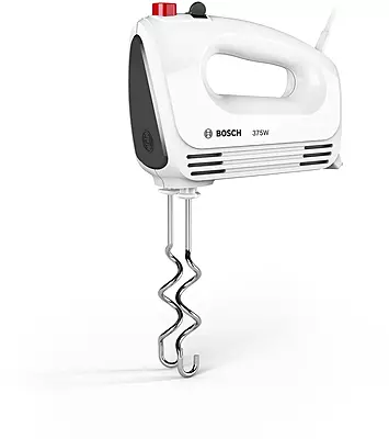 BOSCH Hand mixer CleverMixx 375 W White| Model MFQ22100IN|Lightweight, Silent Operation with Beaters & Dough Hooks