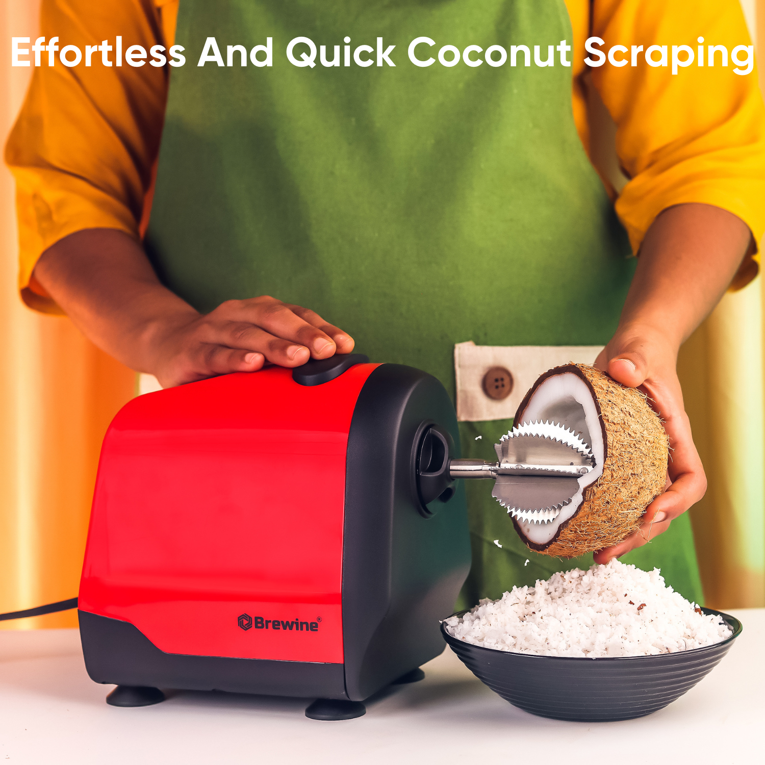 Brewine Coconut Scraper & Citrus Press 2-in-1 (Red)