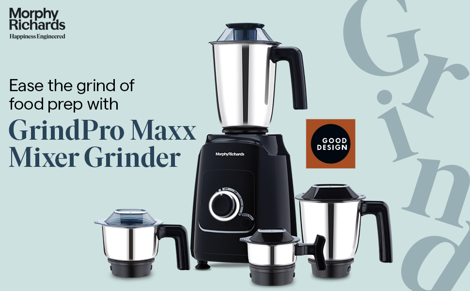 Morphy Richards GrindPro Maxx 1000W Mixer Grinder with 4 Jars, High-Speed Blades, Kitchen Appliance