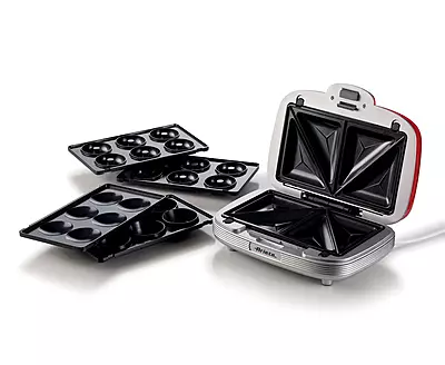 Ariete Blue 700W 3-in-1 Multi-Function Snack Maker – Sandwiches, Cookies & Waffles, Non-Stick Plates , Interchangeable Plates, Easy to Clean, Quick Heatin Ariete Blue 700W 3-in-1 Multi-Function Snack Maker – Sandwiches, Cookies & Waffles, Non-Stick Plates , Interchangeable Plates, Easy to Clean, Quick Heatin