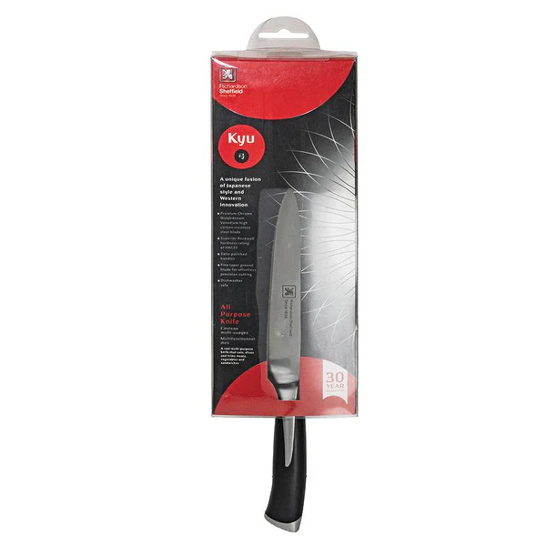 Richardson Sheffield KYU All-Purpose Knife – 230mm Stainless Steel Blade with Ergonomic Handle for Precision Kitchen Cutting