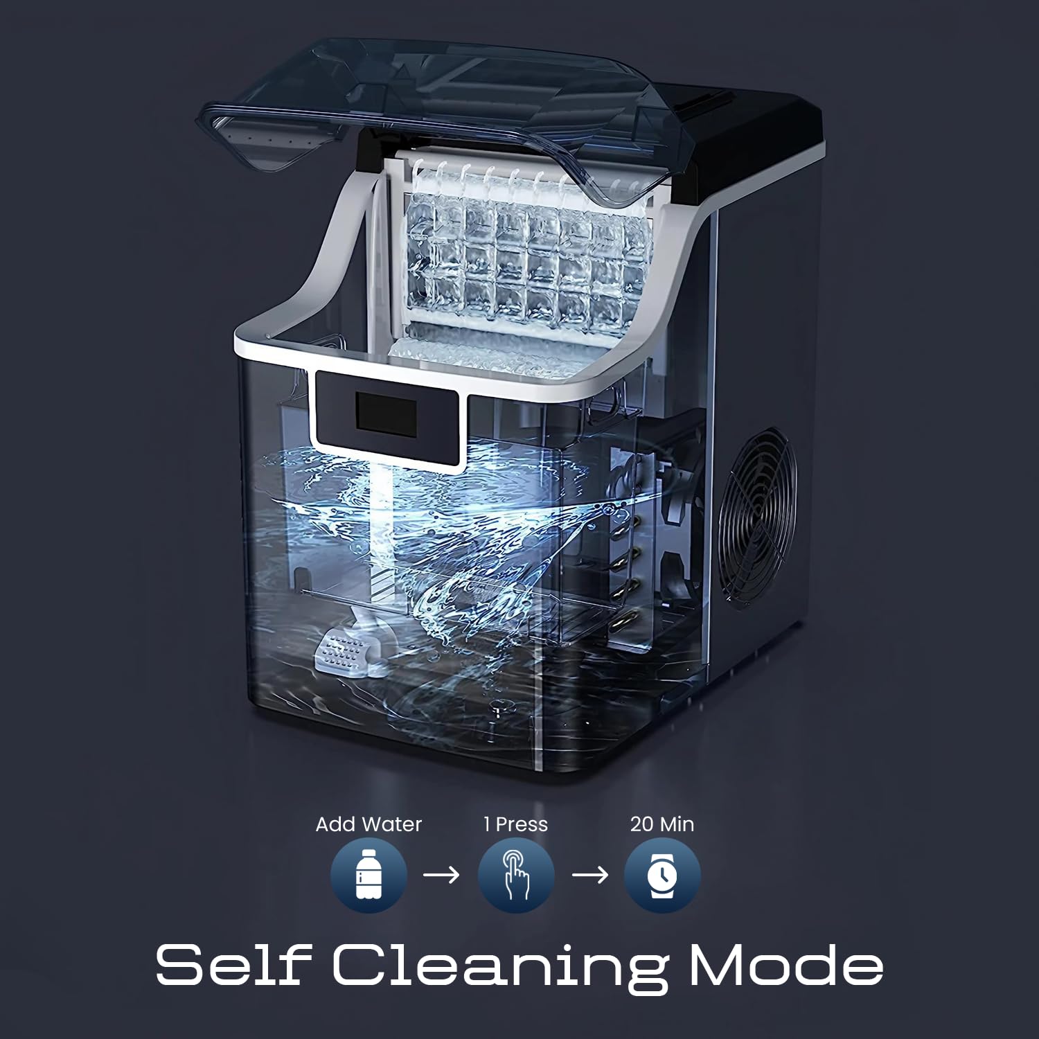KILIG S01 Countertop Ice Maker Machine – Produces Fast Square Ice Cubes in 15 Minutes,, Self-Cleaning Function, 24 Ice Cubes per Cycle, for Home, Office, Bar KILIG S01 Countertop Ice Maker Machine – Produces Fast Square Ice Cubes in 15 Minutes,, Self-Cleaning Function, 24 Ice Cubes per Cycle, for Home, Office, Bar